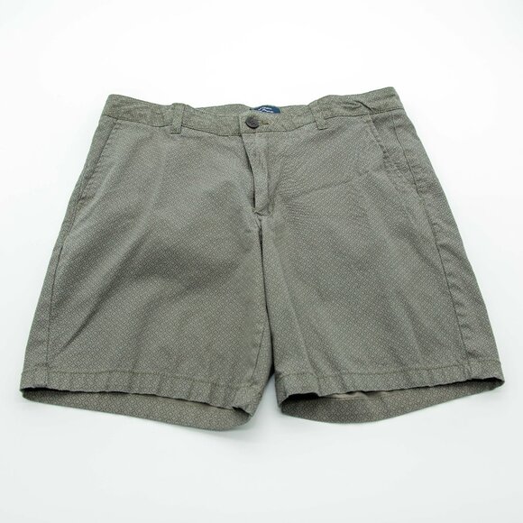 Ben Sherman Chino Shorts / Olive w/ Navy Print / Men's 33